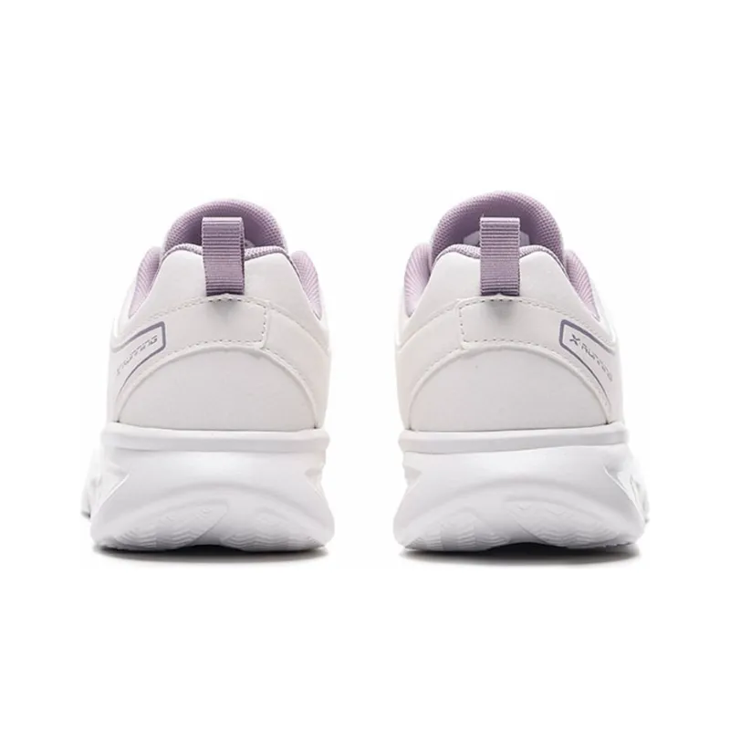 XTEP Cushioning, Slip Resistant, And Abrasion Resistant Low Top Casual Running Shoes Women's Beige Purple-3