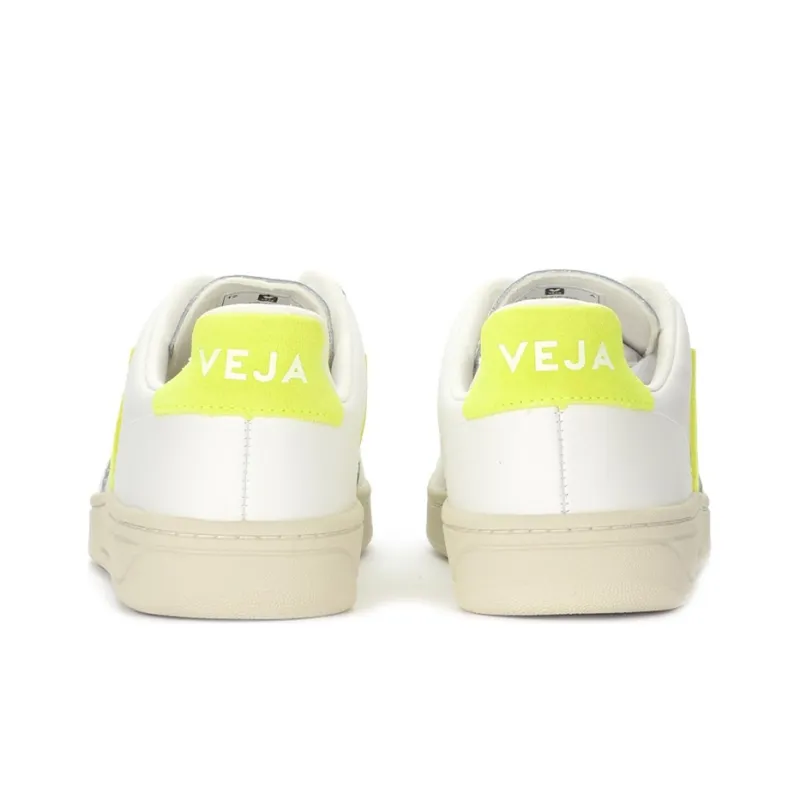 VEJA V 12 Leather 'Extra White Neon Green'-4