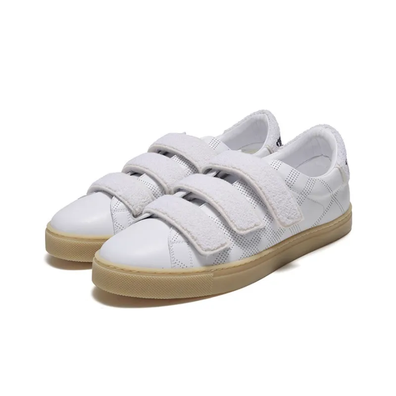 Burberry Bert Velcro Strap Perforated Leather Sneakers 'White'-3