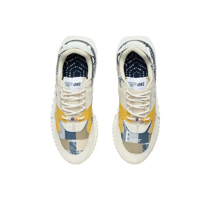 LiNing 001 Anti-Slip And Wear-Resistant Lightweight Low-Top Running Shoes Men's Gray Brown Yellow-3