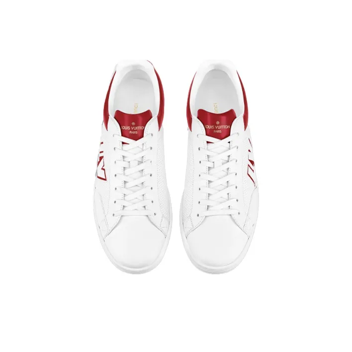 LOUIS VUITTON Luxembourg Stylish Skateboarding Shoes Men's White Red-1