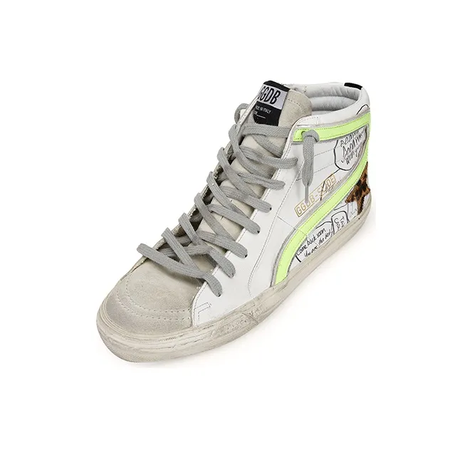Golden Goose Slide High-Top Stylish Skateboarding Shoes Men's White-1