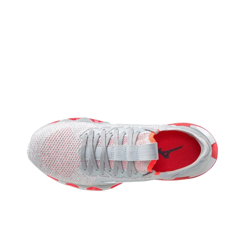 Mizuno Prophecy X Knit Cushioned Slip-Resistant Low-Top Running Shoes Women's White Red-2