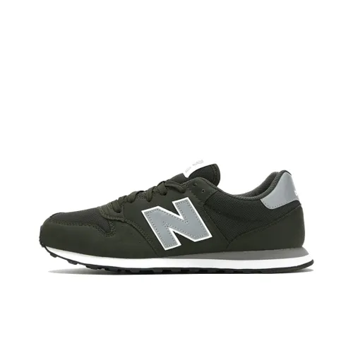 New Balance NB 500 Running Shoes Men Low-Top Army Green/White