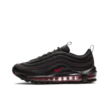 Nike Air Max 97 Cushioning Anti Slip And Wear Resistant Coverage Low Top Running Shoes GS Black Red