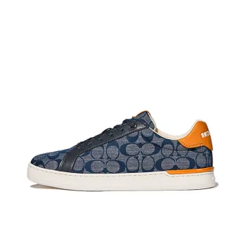COACH Chambray Lowline Stylish Skateboarding Shoes Men's Blue