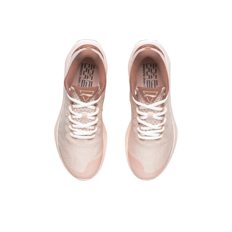 LiNing YueYing Cushioned Wear Resistant Slip Resistant Low Top Running Shoes Women's Peach Orange Pink-3