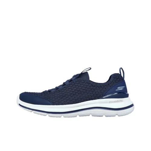 Skechers Go Walk Stretch Fit Cushioning Wear-Resistant Low-Top Casual Shoes Women's Marine Blue