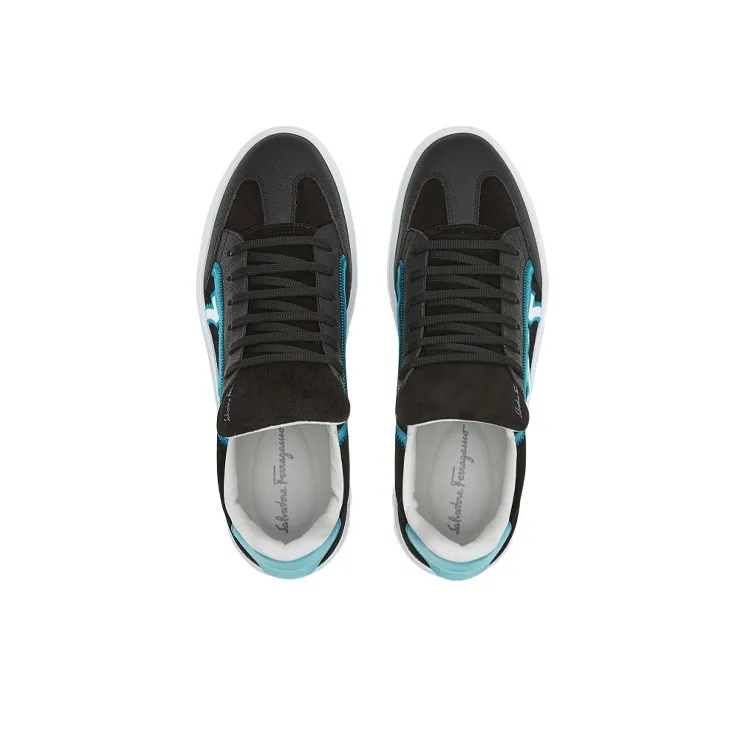 FERRAGAMO Low Top Stylish Skateboarding Shoes Men's Black-2