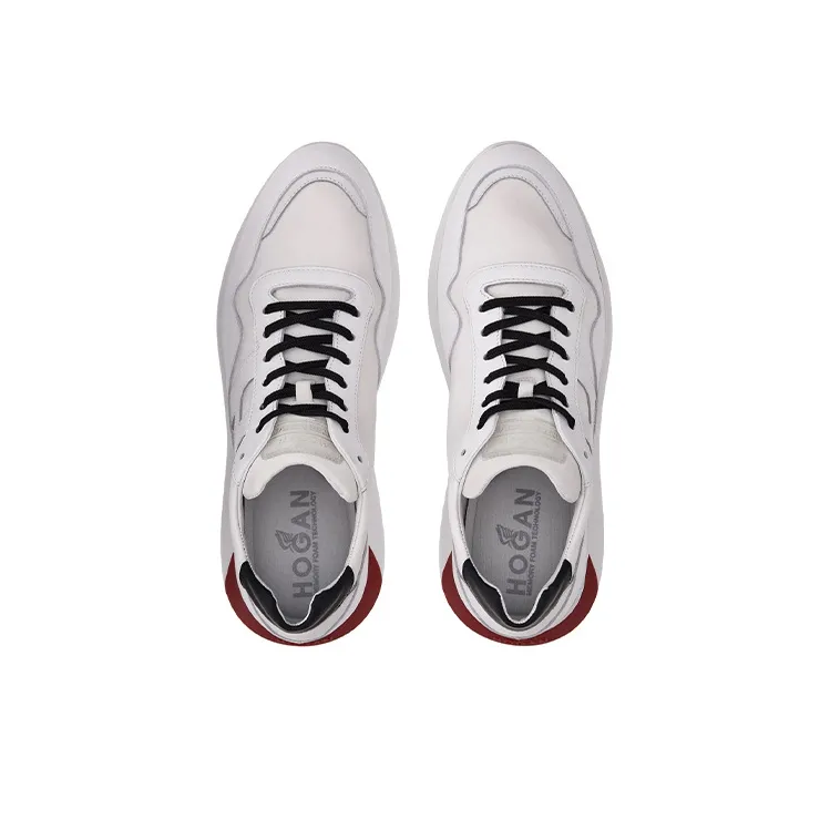 HOGAN Interactive³ Cushioning, Slip Resistant, And Abrasion Resistant Low Top Casual Shoes Men's Gray White-3