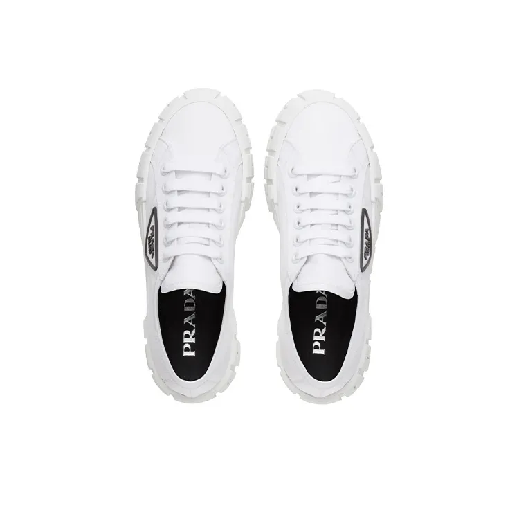 PRADA Double Wheel Re nylon Gabardine Sneakers 'White' Women's-3