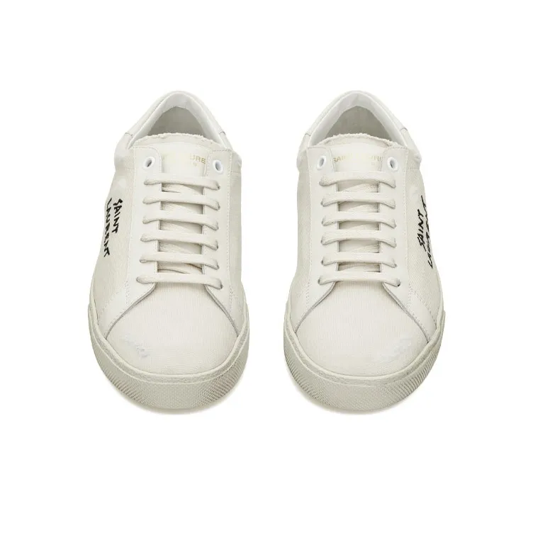 SAINT LAURENT Court Classic SL/06 Low Distressed Cream Women's-3