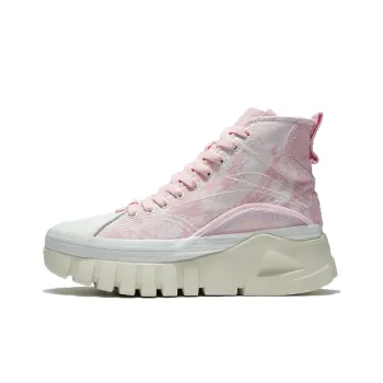 LiNing Wave Casual Shoes Women's High Top Coral Pink/Mist White