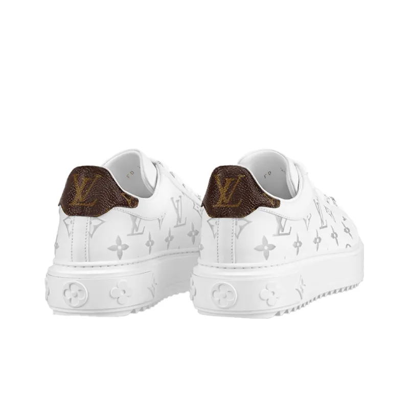 LOUIS VUITTON Time Out Sneakers 'White With Silver Monogram' Women's-4