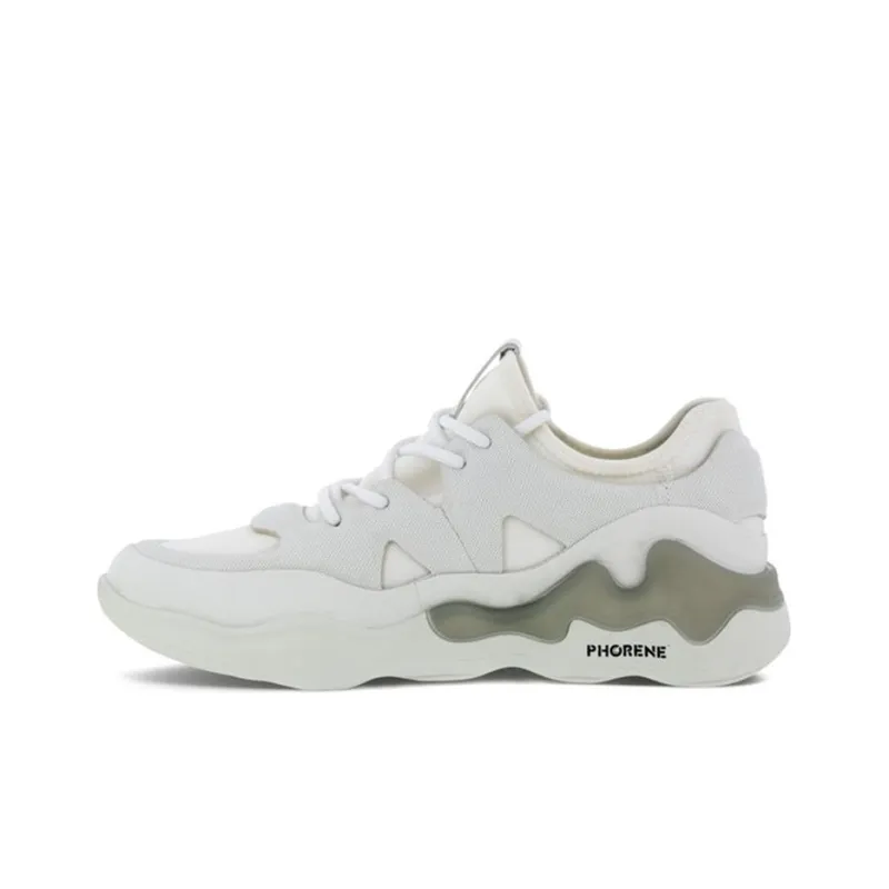 Ecco Shock Absorbers With Abrasion Resistant And Slip Resistant Properties Low Top Running Shoes Women's White-0