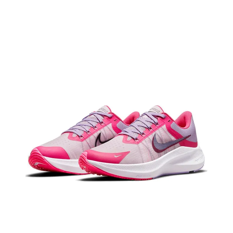 Nike Zoom Winflo 8 Cushioned Slip-Resistant Breathable Coverage Low-Top Casual Running Shoes Women's Pink Purple-2