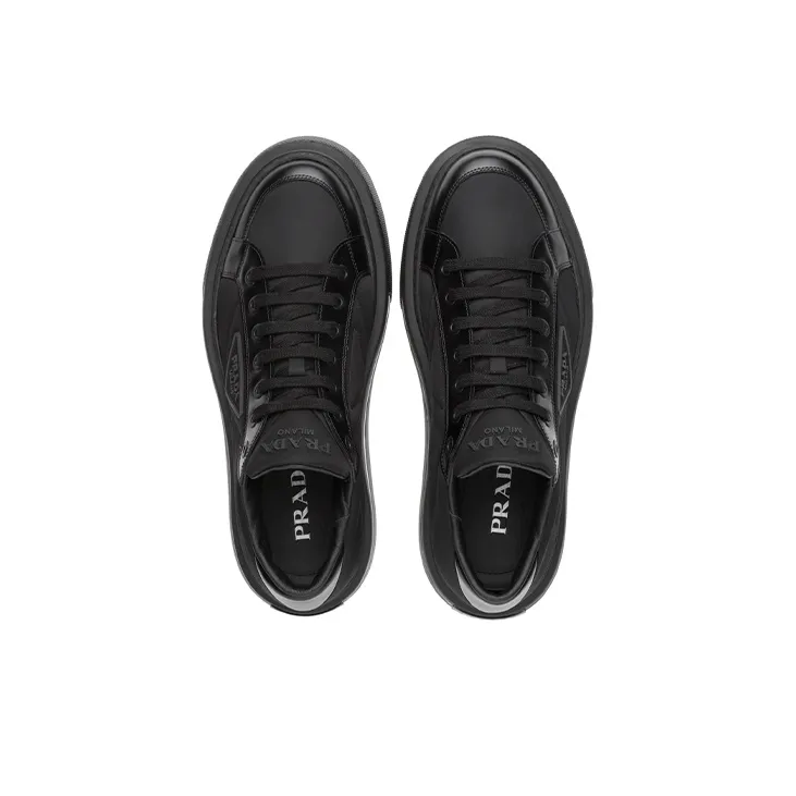 PRADA Macro Re Nylon Low Top Stylish Skateboarding Shoes Men's Black-3