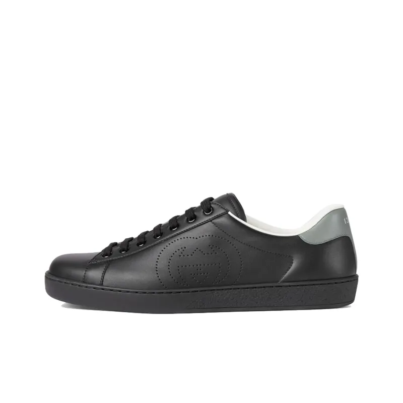 GUCCI Ace Perforated Interlocking G Black-0