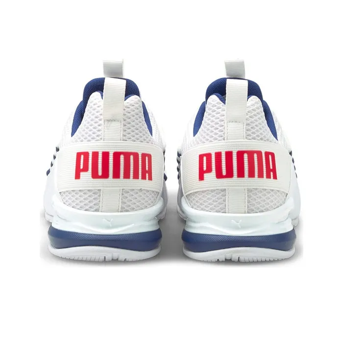 PUMA Axelion Anti-Slip And Wear-Resistant Lightweight Low-Top Running Shoes Men's White Blue-3
