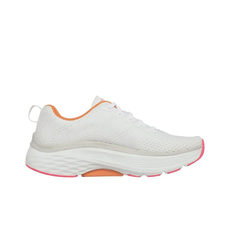 Skechers Max Cushioning Arch Fit Low-Top Casual Shoes Women's White Orange-1