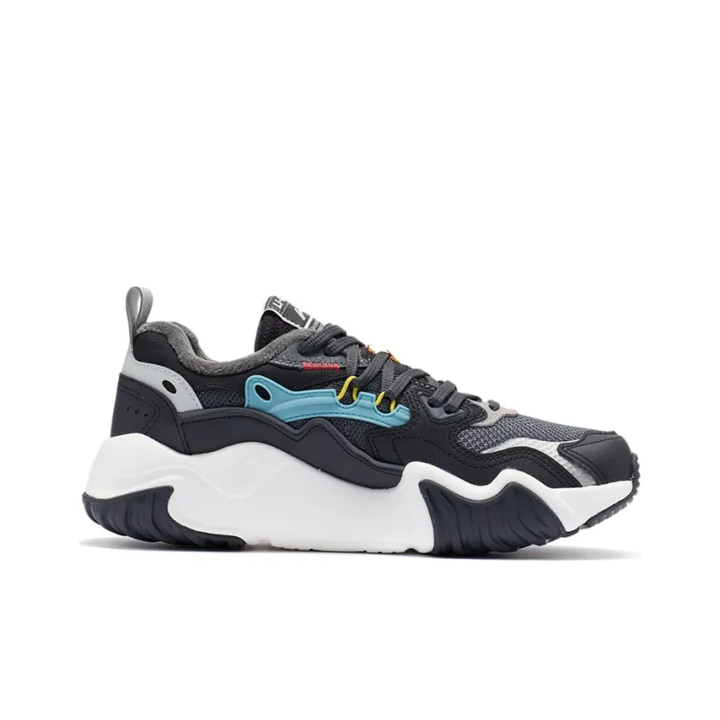 LiNing Cat Paw Lite Cushioning Anti Slip And Wear Resistant Low Top Running Shoes Men's Black White Blue-1