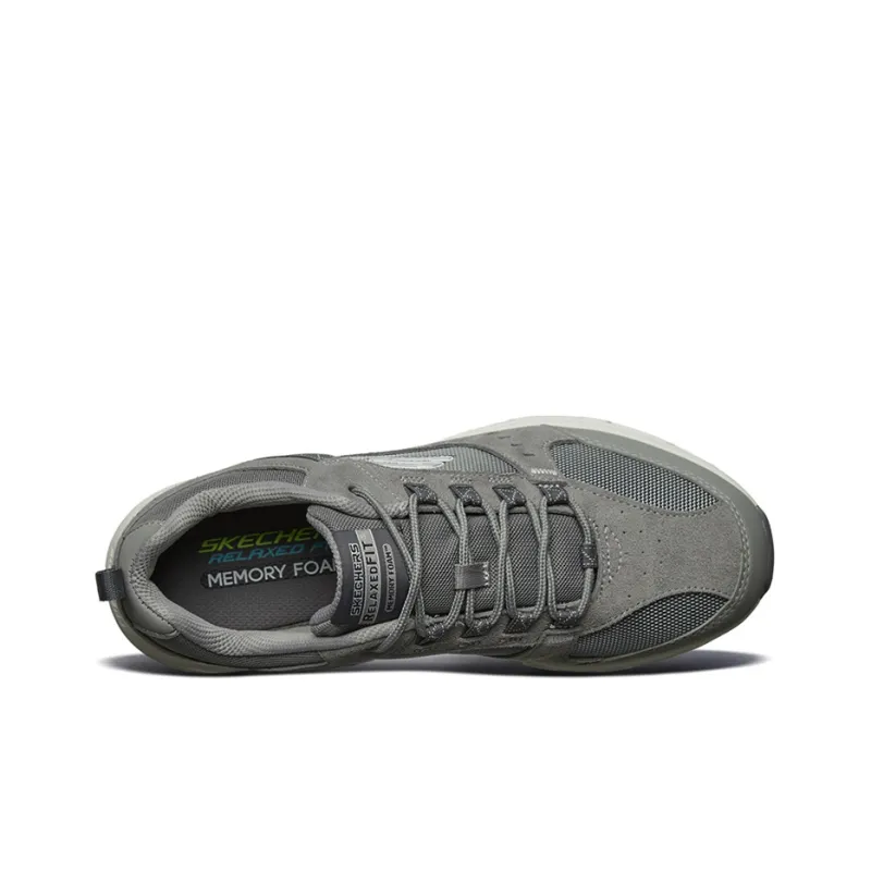 Skechers Wear resistant And Lightweight Low Top Casual Shoes Men's Gray White-3