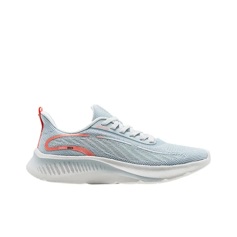 Erke Qitan Lite Cushioned Slip Resistant Abrasion Resistant Breathable Low Top Running Shoes Women's Gray Blue-1