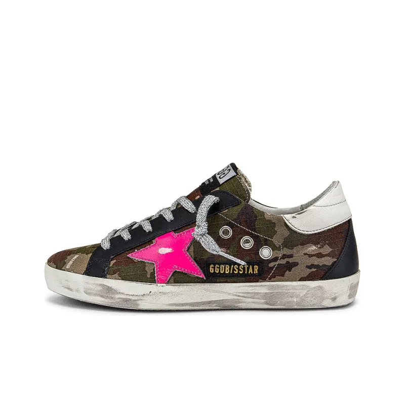 Golden Goose Super-Star Low-Top Skateboard Shoes Women's Camouflage Old-fashioned-0