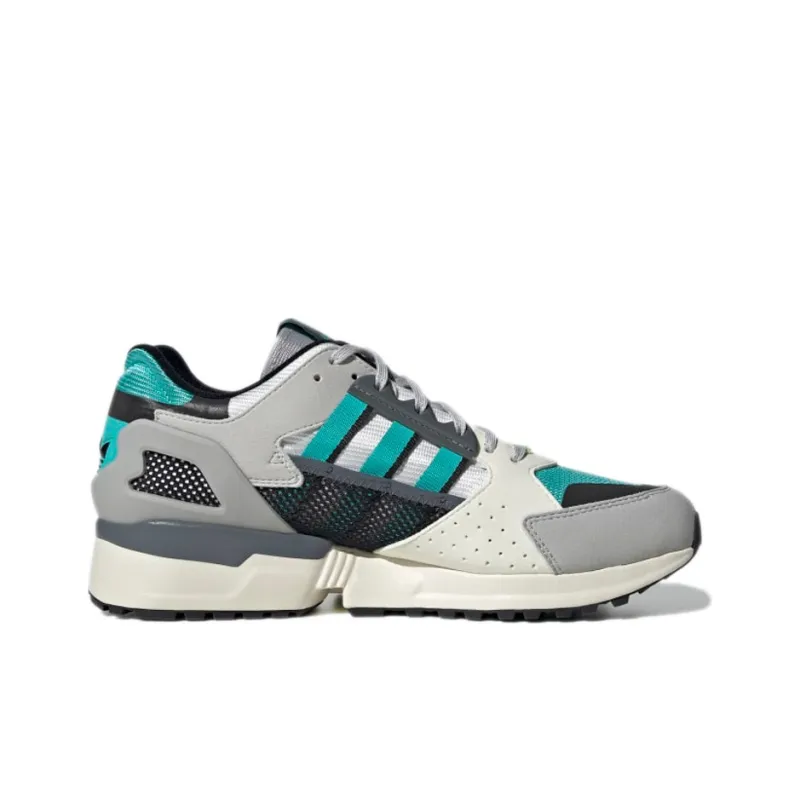 Adidas Originals ZX 10000 Wear-Resistant Slip-Resistant Low-Top Running Shoes Men's Gray Blue Patchwork-1