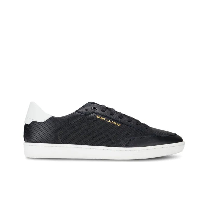 SAINT LAURENT SL/10 Skateboard Shoes Men Low Top Black White-1