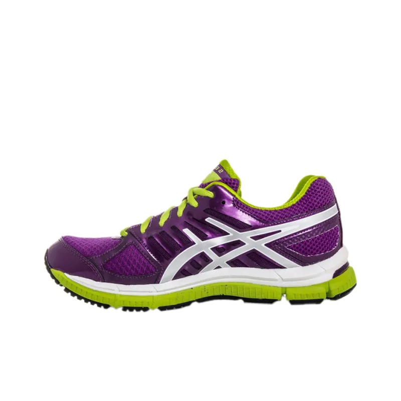 Asics Anti-Slip And Wear-Resistant Breathable Low-Top Running Shoes Women's Grape Purple White-0