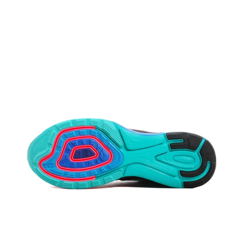 Nike Lunarglide 6 Cushioned Slip Resistant Breathable Low Top Running Shoes Men's Black Red Blue-4