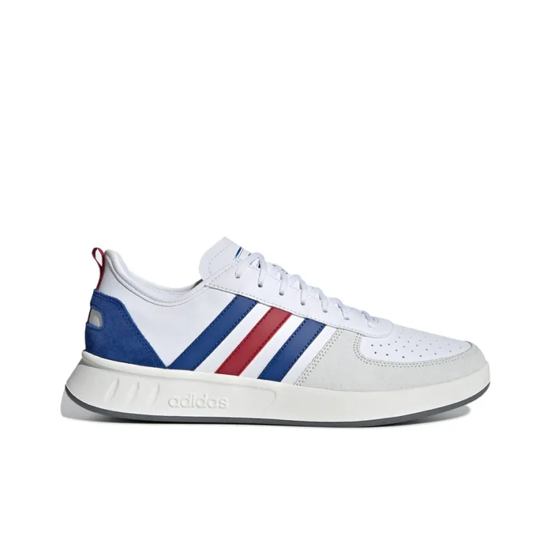 Adidas Court80s Cushioning Slip Resistant Low Top Tennis Shoes Men's White Blue Red-1