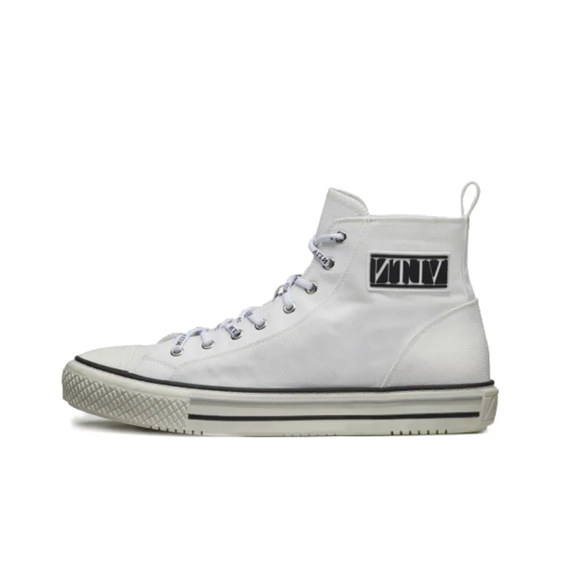 Valentino Giggies High Top Stylish Skateboarding Shoes Men's White Vintage Version-0