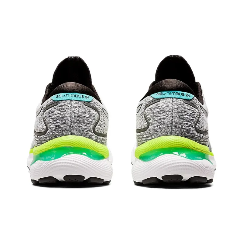 Asics Gel Nimbus 24 White Black Lime Green-4