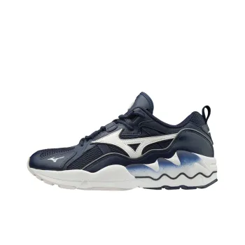 Mizuno Wave Rider 1 Anti-Slip And Wear-Resistant Breathable Low-Top Running Shoes Men's White Black Blue