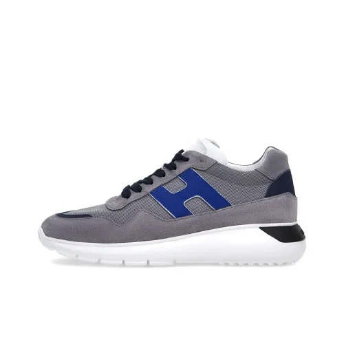 HOGAN Interactive³ Cushioning Anti-Slip And Wear-Resistant Low-Top Casual Shoes Men's Gray Blue