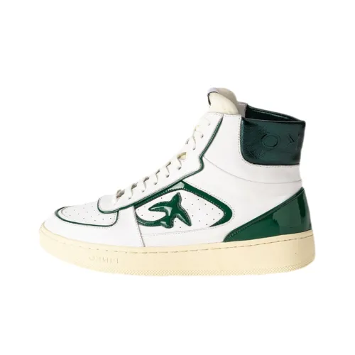 PINKO Skateboard Shoes Women's High-Top White/Green