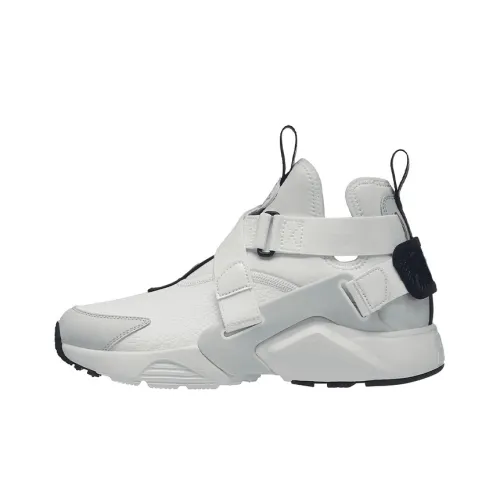 Nike Air Huarache Running Shoes Women's Mid-Top Gray/White