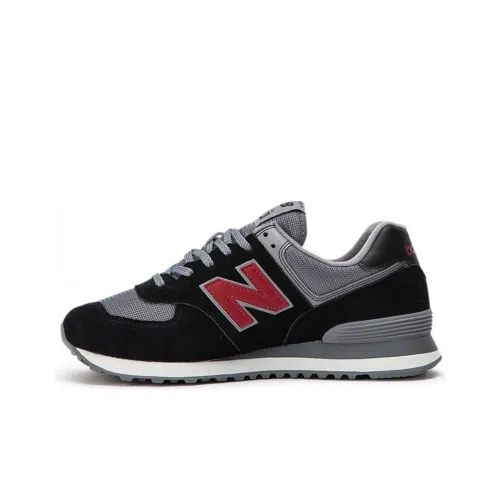 New Balance NB 574 Running Shoes Unisex Low-Top Black/Grey/Red/White