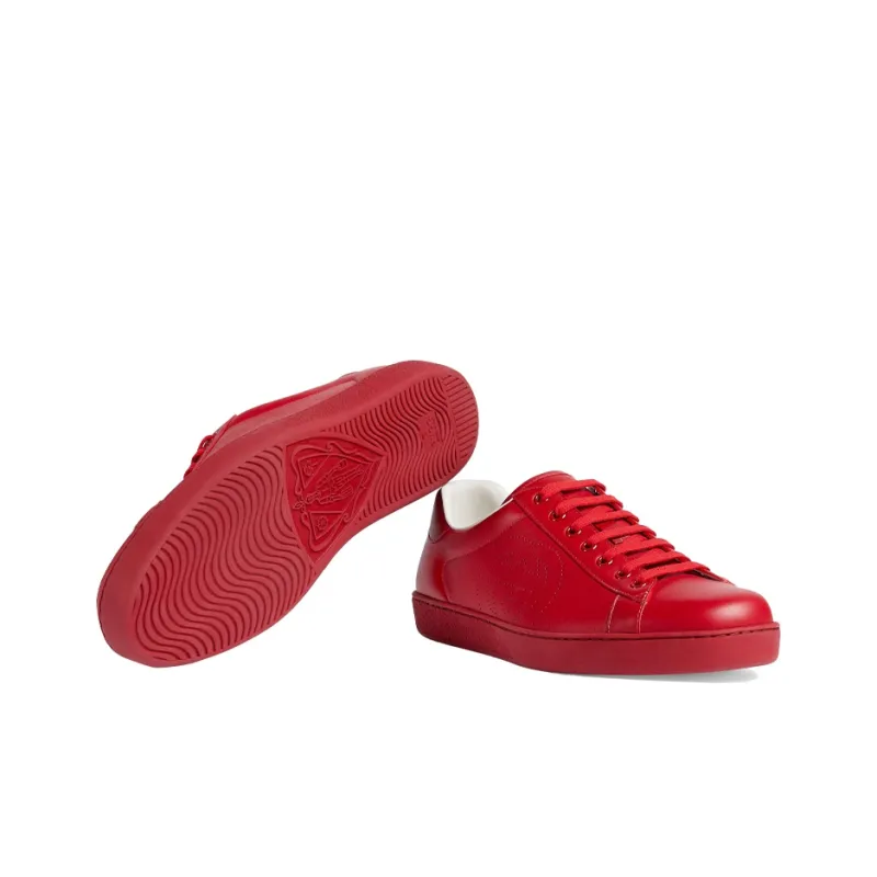 GUCCI Ace 'Interlocking G Hibiscus Red'-5
