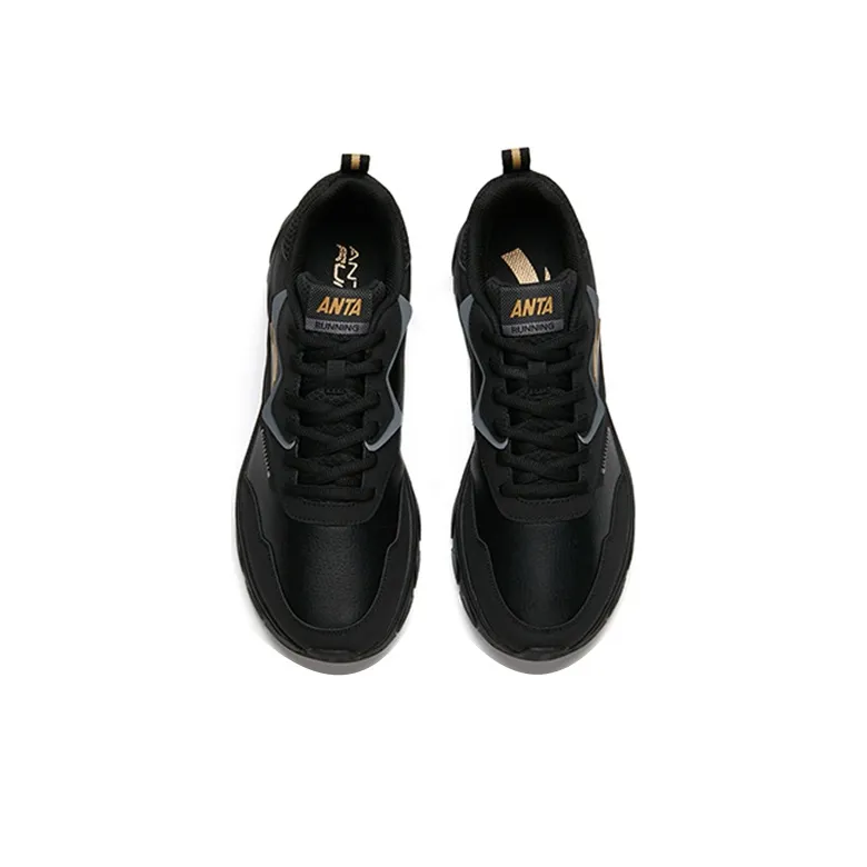 Anta Low Top Casual Running Shoes Men's Black Gray Gold-3