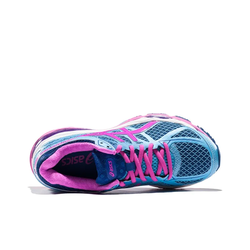 Asics Gel-Cumulus 17 Wear-Resistant Low-Top Running Shoes Women's Blue Pink-2