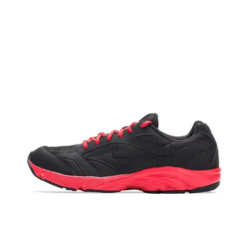 Mizuno Anti-Slip And Wear-Resistant Breathable Low-Top Running Shoes Unisex Black Red Comfortable Jogging Shoes