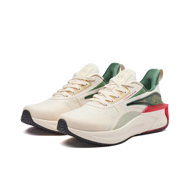 361° Galloping ENRG X Technology Cushioned Slip Resistant Abrasion Resistant Low Top Running Shoes White Green Red-2