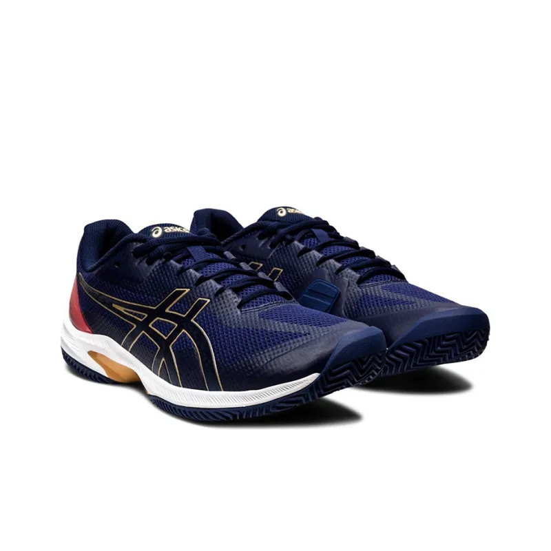 Asics Court Speed Ff Clay Wear-Resistant Low-Top Running Shoes Men's Blue Red-2