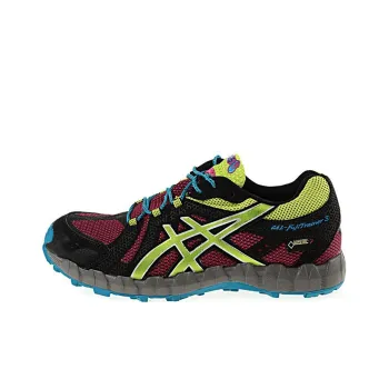 Asics Cushioning Wear-Resistant Low-Top Running Shoes Women's Black Yellow