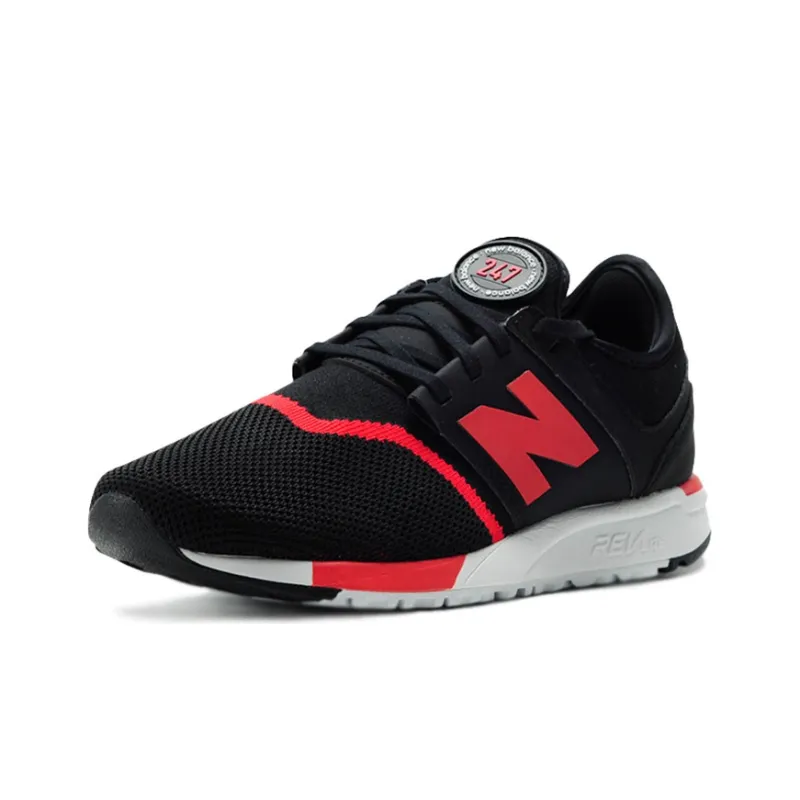 New Balance NB 247 Slip Resistant Breathable Low Top Running Shoes Unisex Black Red 2E Width-1