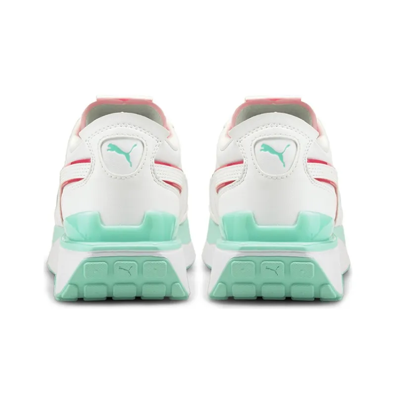 PUMA Cruise Rider Trainer City Lights Wear-Resistant Slip-Resistant Low-Top Running Shoes Women's White Green Red-3