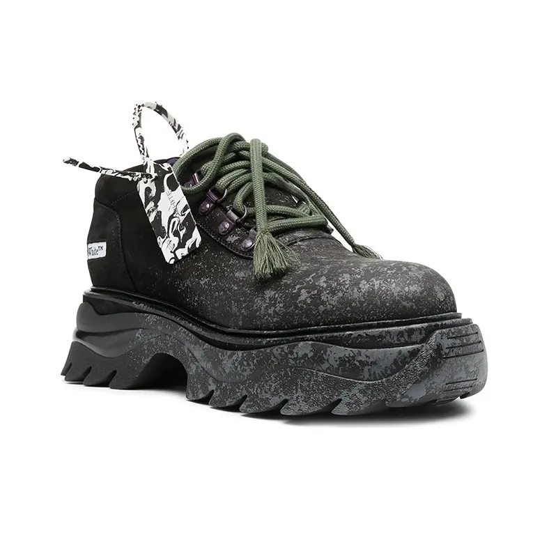 OFF WHITE Sculpted Platform Chuncky Sneakers Black Green-1